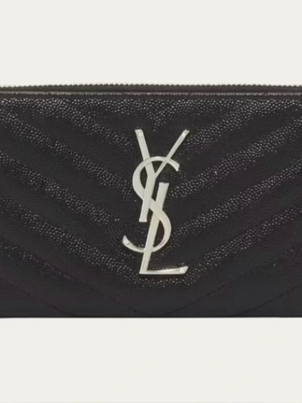 YSL Monogram Large Zip Wallet in Grained Leather- Dust bag included